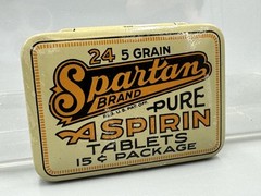Vintage SPARTAN ASPIRIN Medical Drug TIN Advertising Petersburg VA