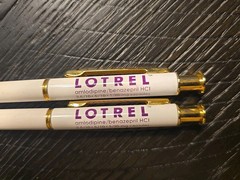 Lotrel PENS Metal Drug Rep Pharmaceutical Promo Advertising Pens Lot of 2 Writes
