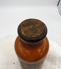 BW – 1890’s Powers Weightman Rosengarten Philada PA 5 5/8″ Amber Medicine bottle