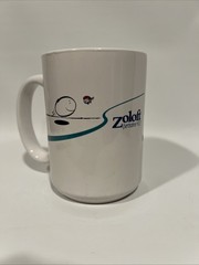 Pfizer Zoloft Coffee Mug Cup White Blue Pharmaceutical Promo Rep Advertising Y2K