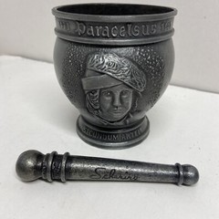 Vintage Pewter Mortar & Pestle Display Only By Schering Corp.