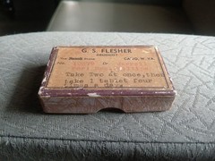 Vintage Cardboard Prescription Pill Box G. S. FLESHER CAIRO, W. VA.
