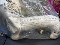 Sealed Vintage Hospital Autograph Dog Pillow 12” Get Well Gift NOS