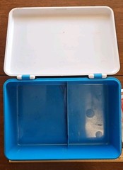 Vintage 1960s Johnson & Johnson First Aid Auto Kit Case w/ Supplies Plastic