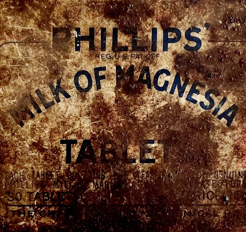 Phillips Milk Of Magnesia Tablet Tin 1950s Antique Medical Collectibles E72