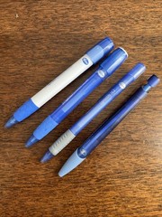 Lot of 4 Geodon Pfizer Medical Drug Rep Pharmaceutical Pens Blue White Gray Grip