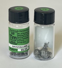 Thulium Metal Crystalline 99.9% 5 Grams in Labeled Periodic Element Bottle