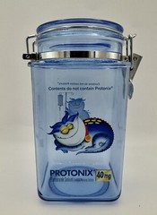 Vtg Pharmaceutical PROTONIX IV Plastic Container DrugRep Rare Promo BlueCanister