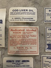 Lot 24 Antique Medicine Bottle Labels Opium, Poison – L. Kron Ph. G. Phila.