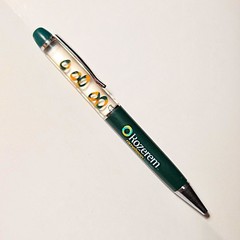 Vintage Drug Rep Rozerem Metal „Floaty“ Pen Fluid-Filled Compartment DNA Helix