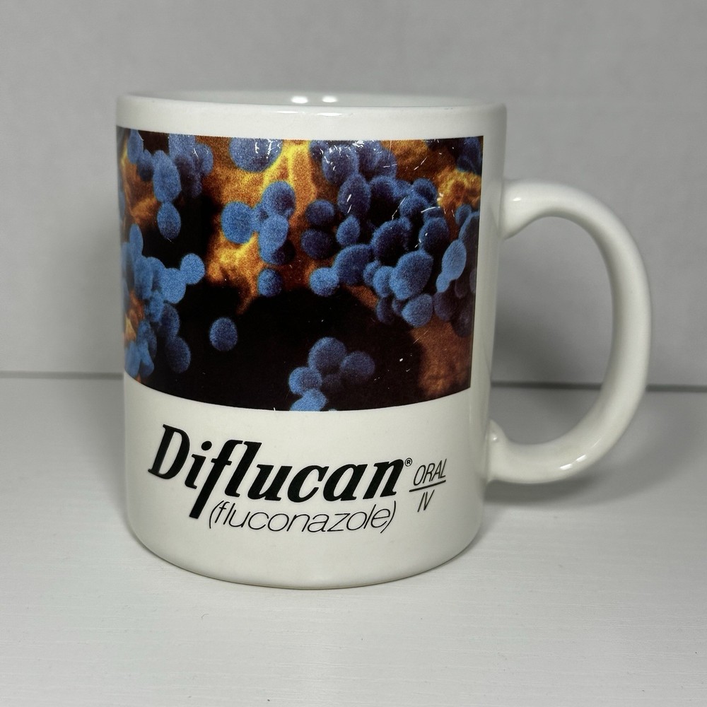 Diflucan Drug Rep Pharmaceutical Promo Advertising Mug – Colorful Fungus Design