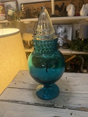 Vintage LE Smith Glass Apothecary Jar 11” READ DESCRIPTION
