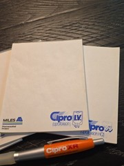 Cipro Pharmaceutical Drug Rep Pen And Note Pads Vintage Metal Pen