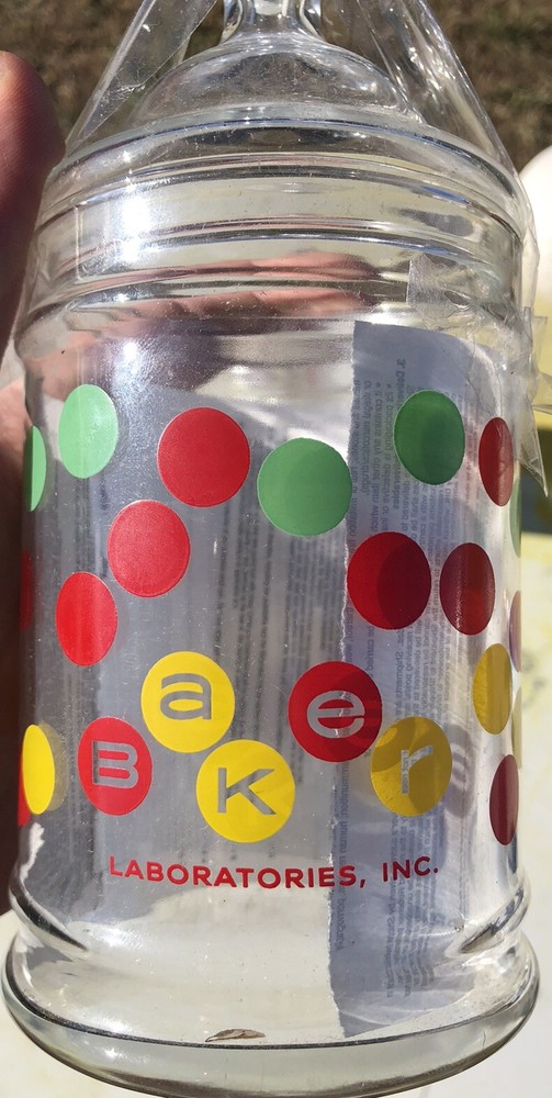 Medical Glass Jar Mid Century Modern MCM Baker Laboratories 1960s Vintage