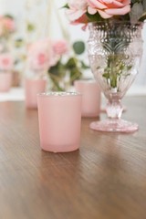 Weddingstar Vintage Inspired Pressed Glass Goblet, Blush Pink, 10 fluid ounces