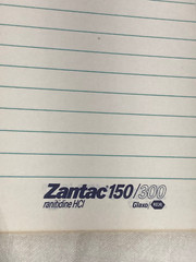 Vntg Glaxo Pharmacy Want Book: Ceftin, Zantac ruled Spiral notebook, 11″ L 2pc