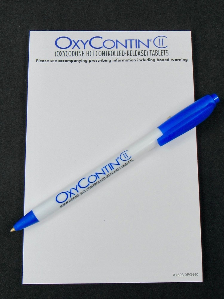 Oxycontin Oxycodone PEN + Sticky Notepad Drug Rep Pharmaceutical Advertising