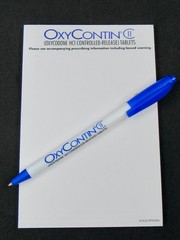 Oxycontin Oxycodone PEN + Sticky Notepad Drug Rep Pharmaceutical Advertising