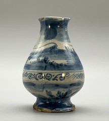 17th-Century Italian Savona Majolica Albarello Drug Pharmacy Jar Bottles