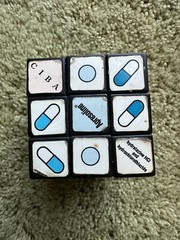 Vintage Pharmaceutical Drug Rep Rubik Cube Ad For Apresazide, Ciba, Etc, Used