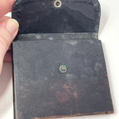 EMPTY Antique Leather Physician’s Folding Wallet Case – Vintage Medical Field