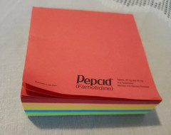 VTG Pepcid E-See Tac Note Pad Multi Color Rainbow Edge Drug Rep Swag Merck Block