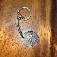 vintage TINACTIN pharmaceutical token ornate old coin metal