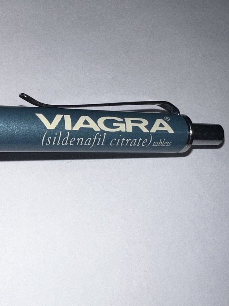 Drug Rep VIAGRA Collectible Heavy Metal Click Pen RARE Black Ink Works Vintage