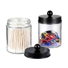 Amolliar 4 Pack Apothecary Jars Bathroom Vanity Storage Organizer S… Fast Ship