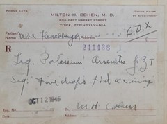 1946 2-sided Pharmacy Ledger Page – 20 vintage prescriptions – Sulfedex