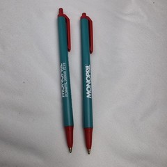 Lot of 2 Monopril Medical Drug Rep Pharmaceutical Pens Working Teal Red Bic