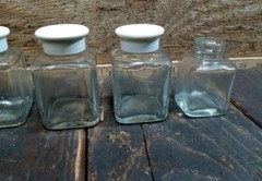 Lot Of 4 Vintage Upjohn Unicap Multivitamins Empty Bottles Collectible Jars Drug