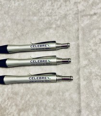 CELEBREX PHARMACEUTICAL REP PENS METAL SILVER BLACK GRIPS CHROME CLIP LOT OF 3
