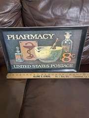 Vintage Pharmacy United States Postage 8¢ Heavy Plastic Tray