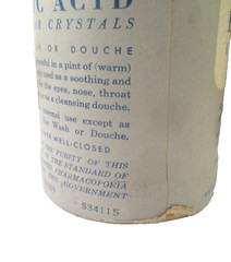 Vtg BORIC ACID PUREPAC TIN w/PARTIAL CONTENTS& REXALL SEALED CARDBOARD CONTAINER
