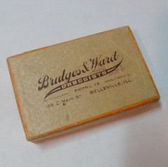 2 VINTAGE 30s/40s PRESCRIPTION CARDBOARD PILL BOX PHARMACY MISSOURI/ILLINOIS LOT