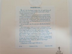 BLUE DELFT HOLLAND HANDMADE PILL TILE BURROUGHS WELLCOME CO. 1982 ORIGINAL BOX!