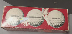 Vintage Box 3 ABBOTT labs IBERET-FOLIC 500 logo Faultless promo GOLF BALLS