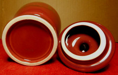 Jar~Apothecary Jar Eli Lilly „Lactucarium“ Pharmaceutical 4/303 Maroon Empty