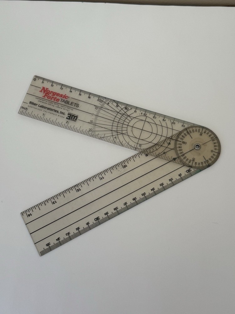 Vintage Medicine Tablet Measuring Ruler Norgesic Forte Riker Labs