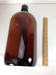 Large VTG Duraglas Apothecary Medicine Bottle (14″H) – Dark Brown Amber Glass