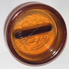 Antique Amber Pharmacy Drug Store Glass Apothecary Jar Bottle Marked 1000 8.5”H