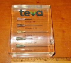 Teva Pharmaceutical Companies Promo Guage Display Paperweight Employee Gift