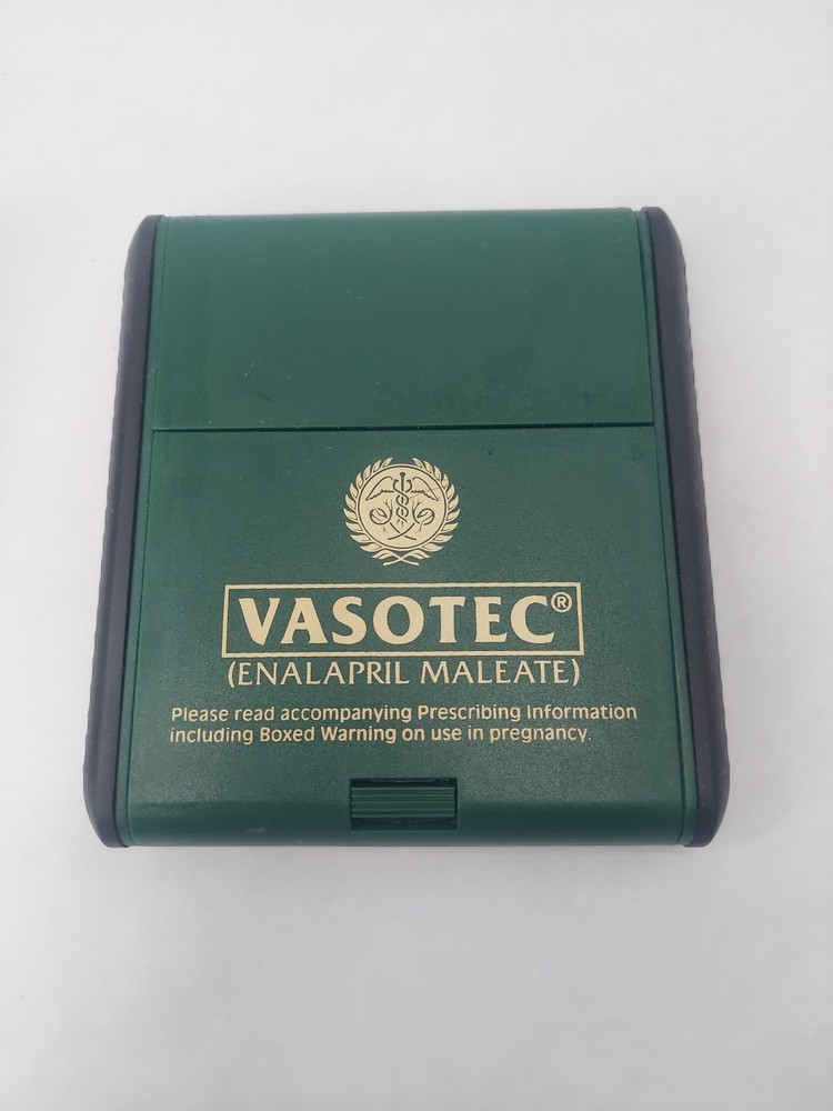 Vasotec Green Post-It Notepad Holder Pharmaceutical Drug Rep Promo Advertisement