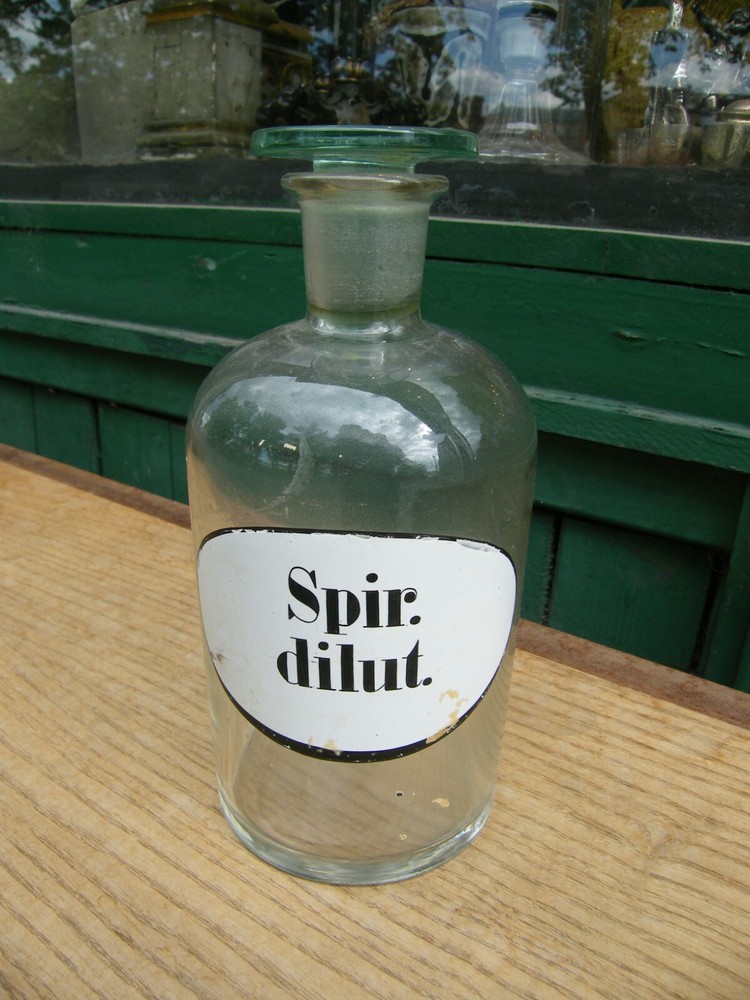 Antique Pharmacy Glass Bottle Spir. Dilut.