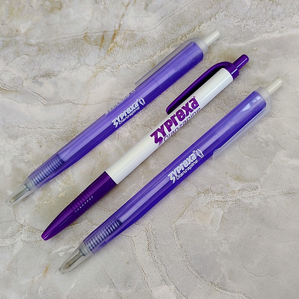 Lot Of 3 Zyprexa Pens Drug Rep Pharmaceutical Promo Medical Advertising