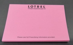 Lotrel Metal PEN, Pink Sticky Note Pad Drug Rep Pharmaceutical Promo Advertising