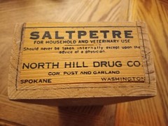 Vintage Wooden Apothecary Pharmacist Medicine Box Saltpetre Spokane Washington
