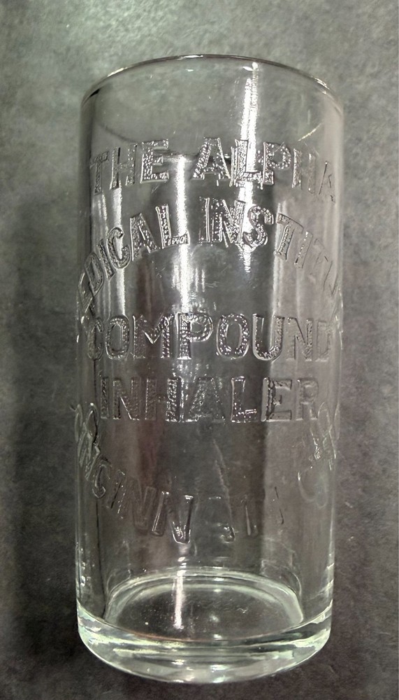 Apothecary Dose Measurement Glass Cup Alpha Medical Institute Compound Inhaler