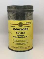 Vintage 1966 Squibb Iodotope Sodium Radio-Iodide (I131) Metal Tin Medical